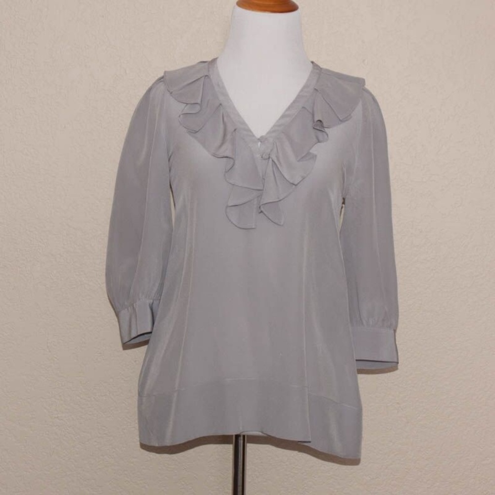 Joie Silk Ruffle Blouse